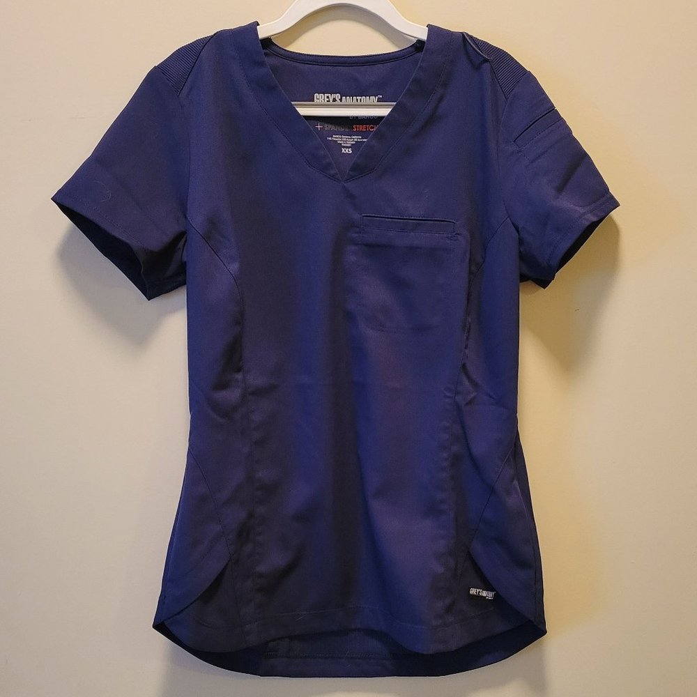 GREY'S ANATOMY BARCO SPANDEX STRETCH SCRUBS, (1) TOP  PLUS (2) JOGGERS SIZE XXS